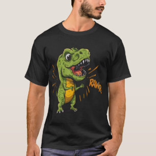 Cute Baby Dinosaur Green Angry Face Roar T-Shirt