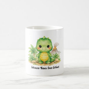 Cute Baby Dinosaur in a Prehistoric Paradise Coffee Mug