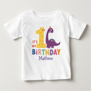Cute Baby Dinosaur It's My 1st Birthday Baby T-Shirt