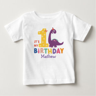Cute Baby Dinosaur It's My 1st Birthday T-Shirt