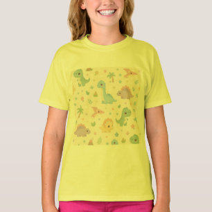 Cute Baby Dinosaur Pastel Seamless Pattern for Kid T-Shirt