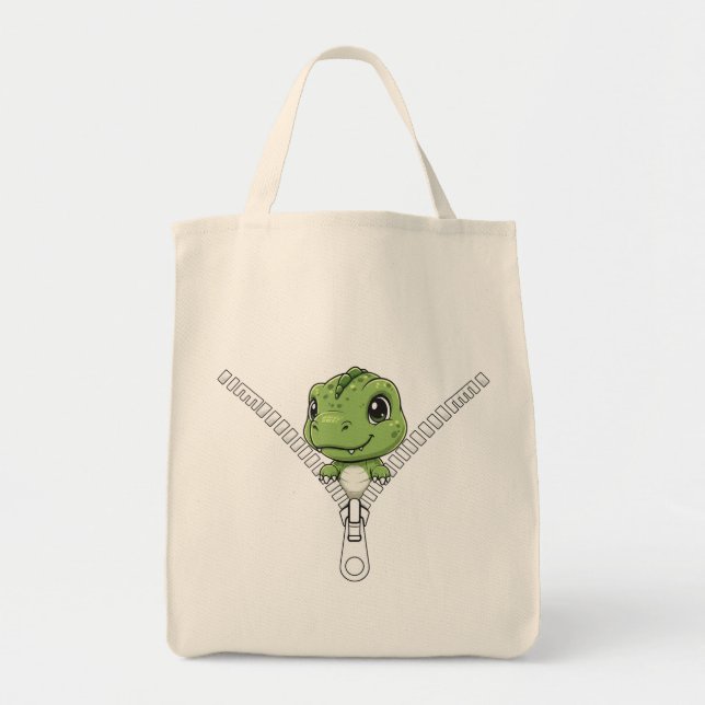 Cute baby dinosaur Peek Tote Bag (Front)