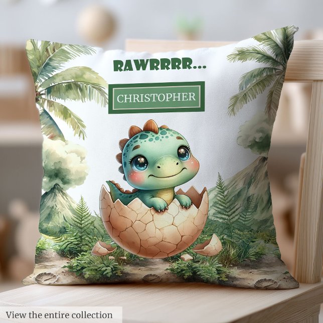 Cute Baby Dinosaur Personalised Baby Pillow Gift (Cute Baby Dinosaur Personalized Baby Pillow Gift)