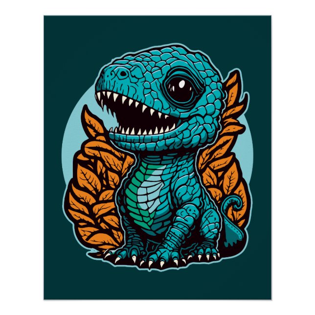 Cute Baby Dinosaur Poster (Front)
