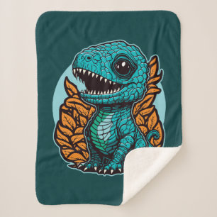 Cute Baby Dinosaur Sherpa Blanket