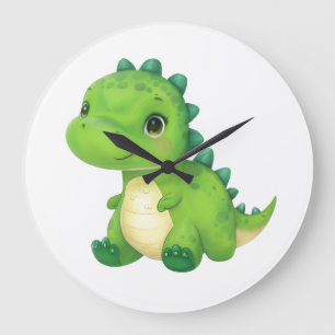 Cute Baby Dinosaur Wall Clock for Kids Room