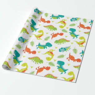 Cute Baby Dinosaur Wrapping Paper