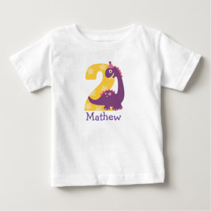 Cute Baby Dinosaurs 2nd Birthday or two month  T-Shirt