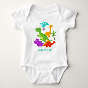 Cute Baby Dinosaurs Baby Bodysuit