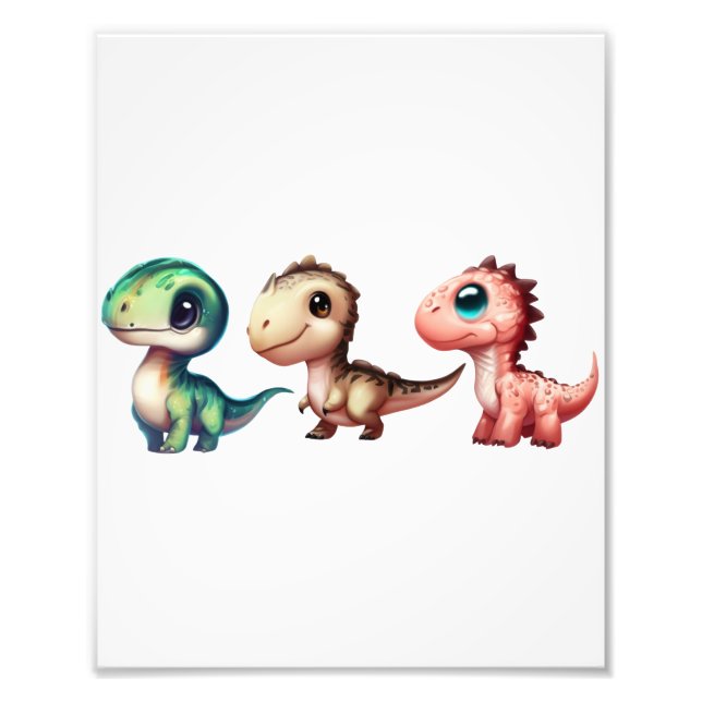  Cute Baby Dinosaurs Illustration Photo Print (Front)