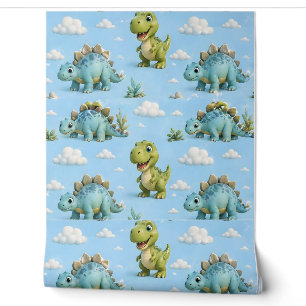 Cute baby dinosaurs wallpaper, friendly T-Rex and  Wallpaper