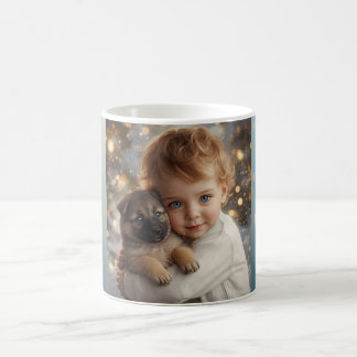 Cute Baby & Dog Christmas Mug