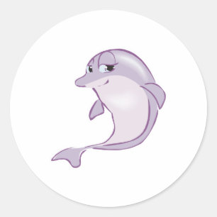 cute baby dolphin classic round sticker