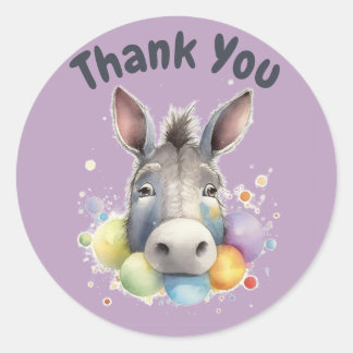CUTE BABY DONKEY CLASSIC ROUND STICKER