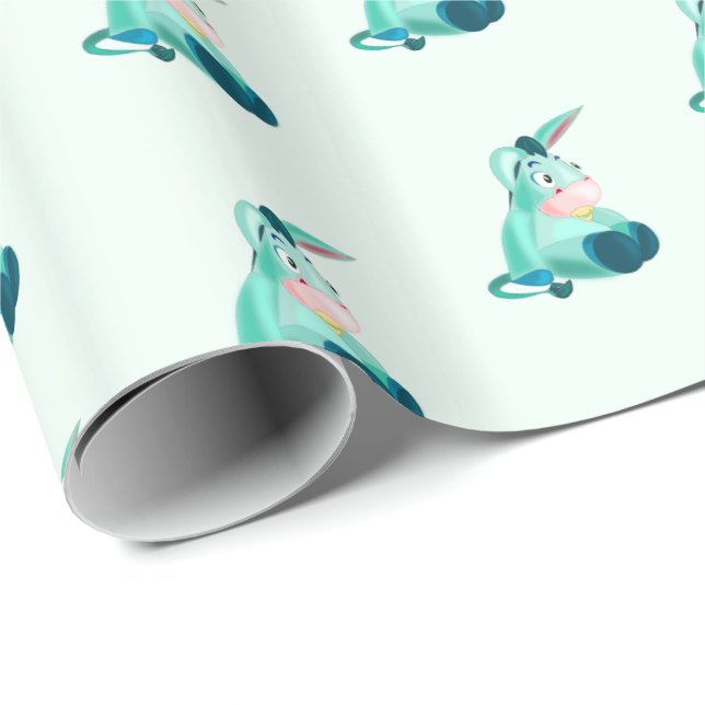 Cute Baby Donkey Funny Wrapping Paper (Roll Corner)