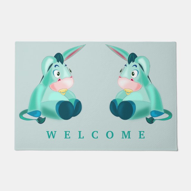 Cute Baby Donkey - Welcome Doormat (Front)