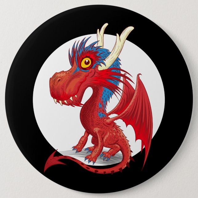 Cute Baby Dragon 6 Cm Round Badge (Front)