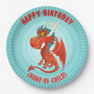 Cute Baby Dragon Birthday Plate