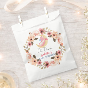 Cute baby dragon dinosaur wildflower baby shower favour bag