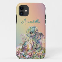 Cute Baby Dragon Egg on Rainbow