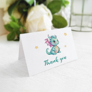 Cute Baby Dragon Folded Thank You Card