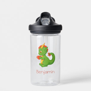 Cute Baby Dragon Holding Cup Water Bottle