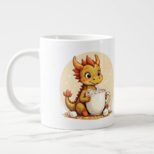 Cute Baby Dragon Hot Chocolate Kids Kawaii Cozy De Large Coffee Mug