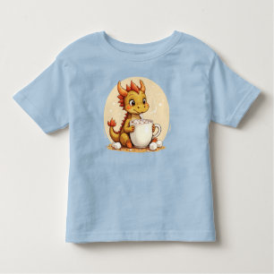 Cute Baby Dragon Hot Chocolate Kids Kawaii Cozy De Toddler T-Shirt