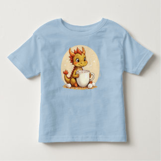 Cute Baby Dragon Hot Chocolate Kids Kawaii Cozy De Toddler T-Shirt
