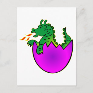 Cute Baby Dragon In Egg Postcard
