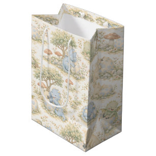 Cute Baby Dragon Pastel Woodland Pattern (3) Medium Gift Bag