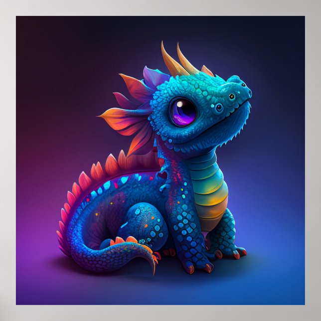 Cute Baby Dragon Poster (Front)