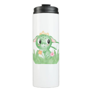 Cute Baby Dragon Watercolour Thermal Tumbler