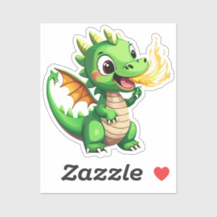 Cute Baby Dragon With First Fire Breath