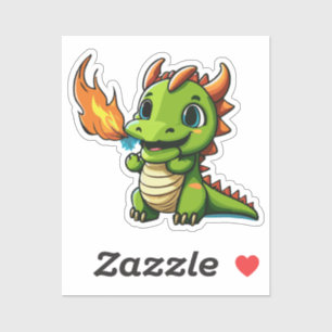 Cute Baby Dragon With First Fire Breath