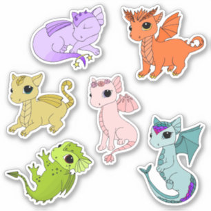 Cute Baby Dragon zodiac stickers
