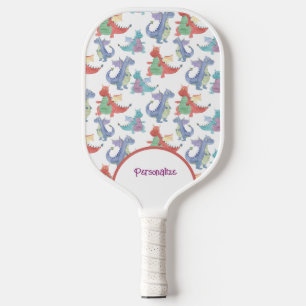 Cute Baby Dragons Colourful Funny Family Pickleball Paddle
