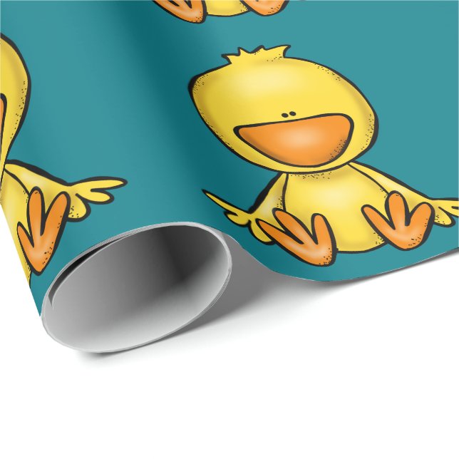 cute baby duck baby shower wrapping paper (Roll Corner)