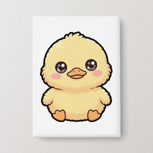 Cute Baby Duck Chick Button