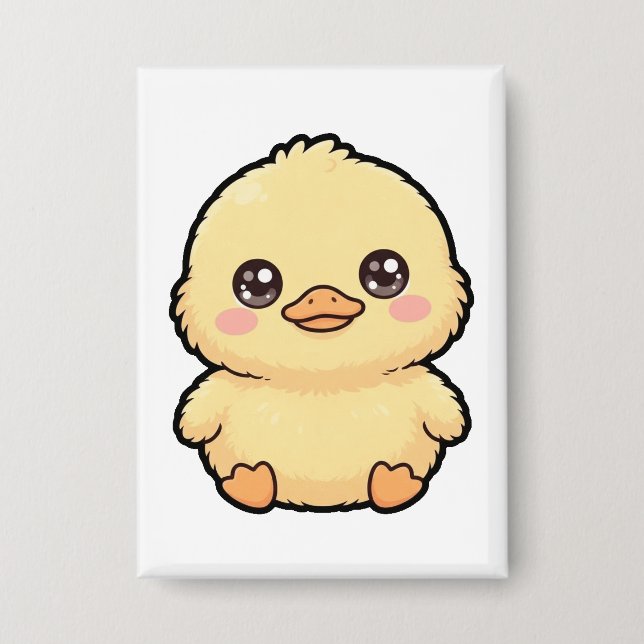 Cute Baby Duck Chick Button (Front)
