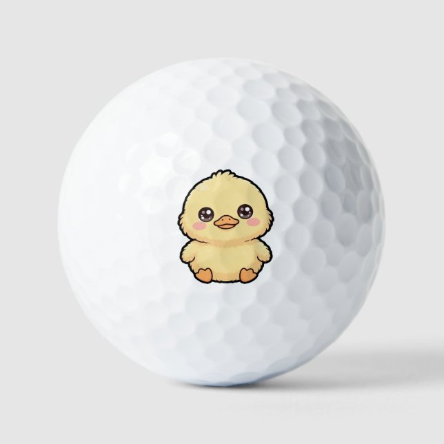 Cute Baby Duck Chick Golf Balls (Front)