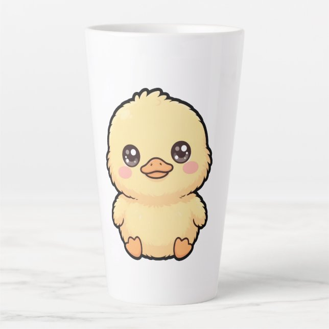 Cute Baby Duck Chick Latte Mug (Front)