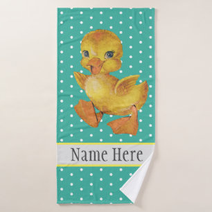 Cute Baby Duck Fun Animal Wild Name Kid's Bath Towel