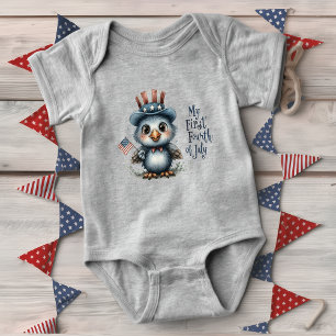 Cute Baby Eagle Fourth of July Bodysuit