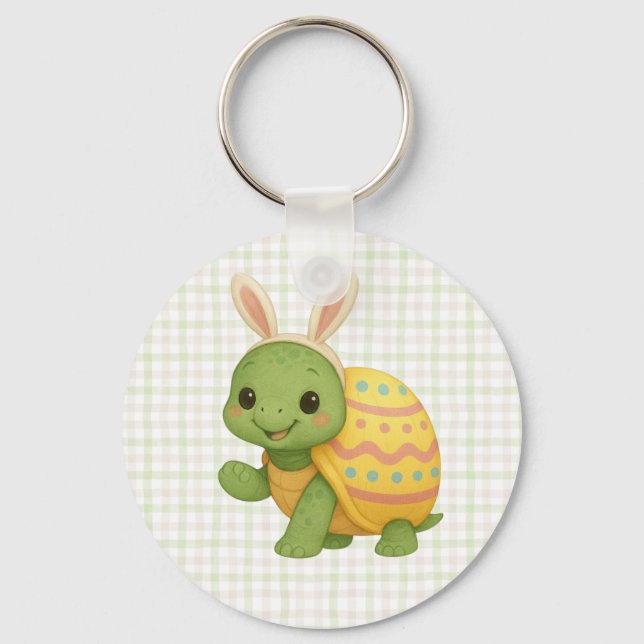 Cute baby Easter/Spring Turtle Key Ring (Front)