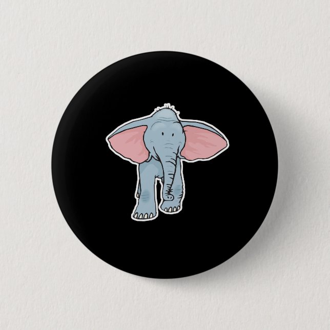 cute baby elephant 6 cm round badge (Front)