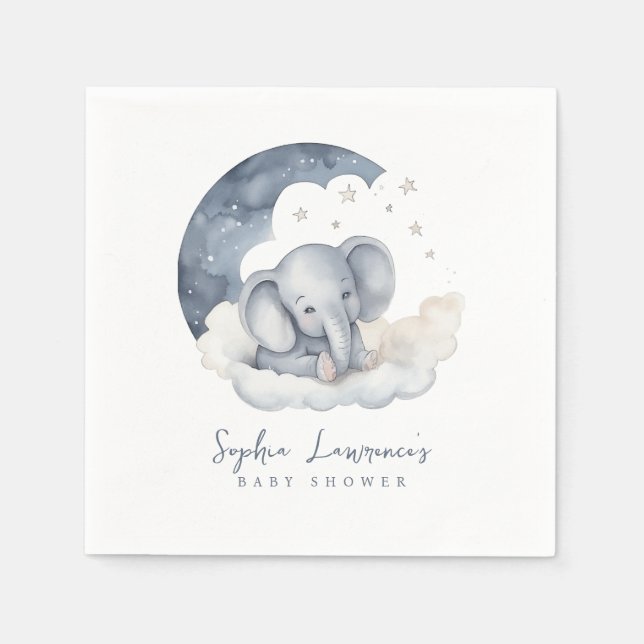 Cute Baby Elephant Baby Shower Napkin (Front)