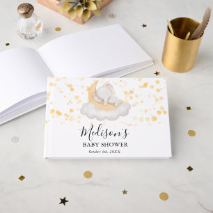 Cute Baby Elephant Baby Shower Party Guest Book