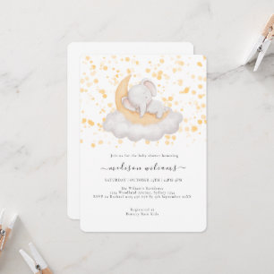 Cute Baby Elephant Baby Shower Party  Invitation