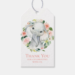 Cute Baby Elephant Baby Shower Thank You Gift Tags